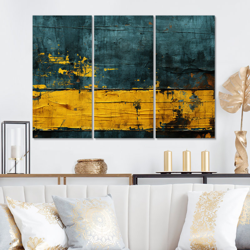Ensemble de reproductions d'art sur toile géométriques modernes, l'Ukraine revistée, H 28 po x l 36 po x P 1 po