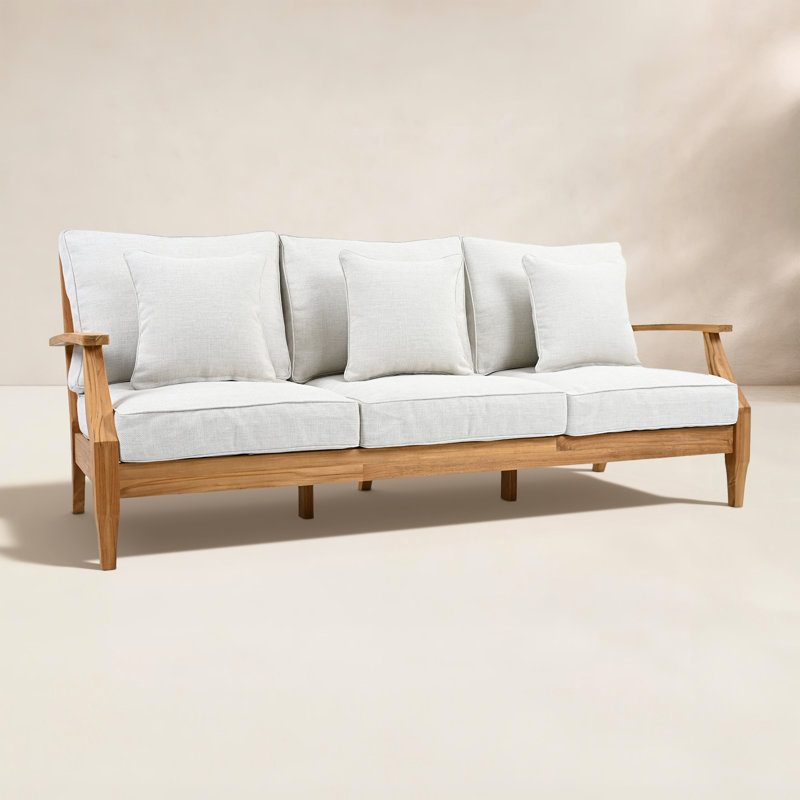 Clairmont Teakwood Patio Sofa, White