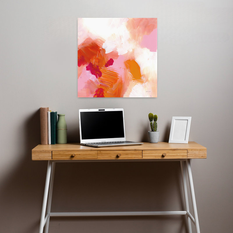 Warmth Ii, art abstrait contemporain, H 18 po x l 18 po