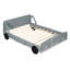 Lit plateforme gris en forme de voiture avec roues robustes - Option de chambre à coucher confortable pleine grandeur et pratique-1335130130-1335130128