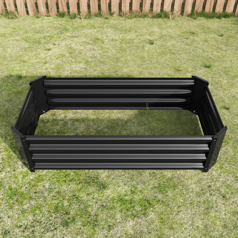 Metal Raised Planter 421Ft For Plants And Herbs, Black, & Long - Lasting Garden Bed, Rectangle Flowers, Plants, Vegetables Rust Proof, Easy To Assemble