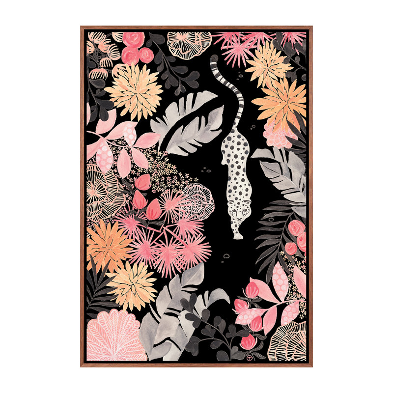 Art de pédoncule leopard, H 26 po x l 18 po x P 1,5 po, Toile avec cadre en bois classique
