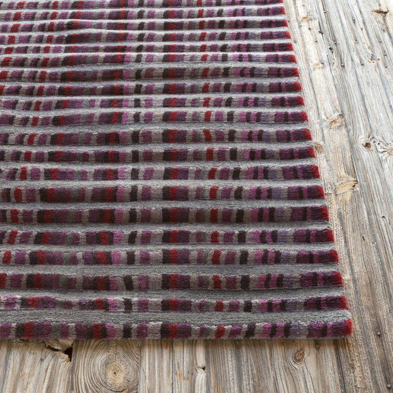 Orlando Wool Striped Area Rug in Brown/Black, Rectangle 5' x 7'6"