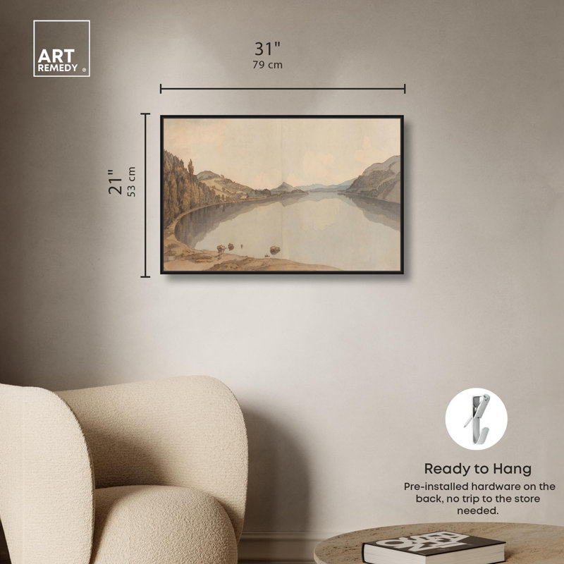 «Lake Windermere», toile classique par Art Remedy, H 11 po x l 16 po, Cadre noir