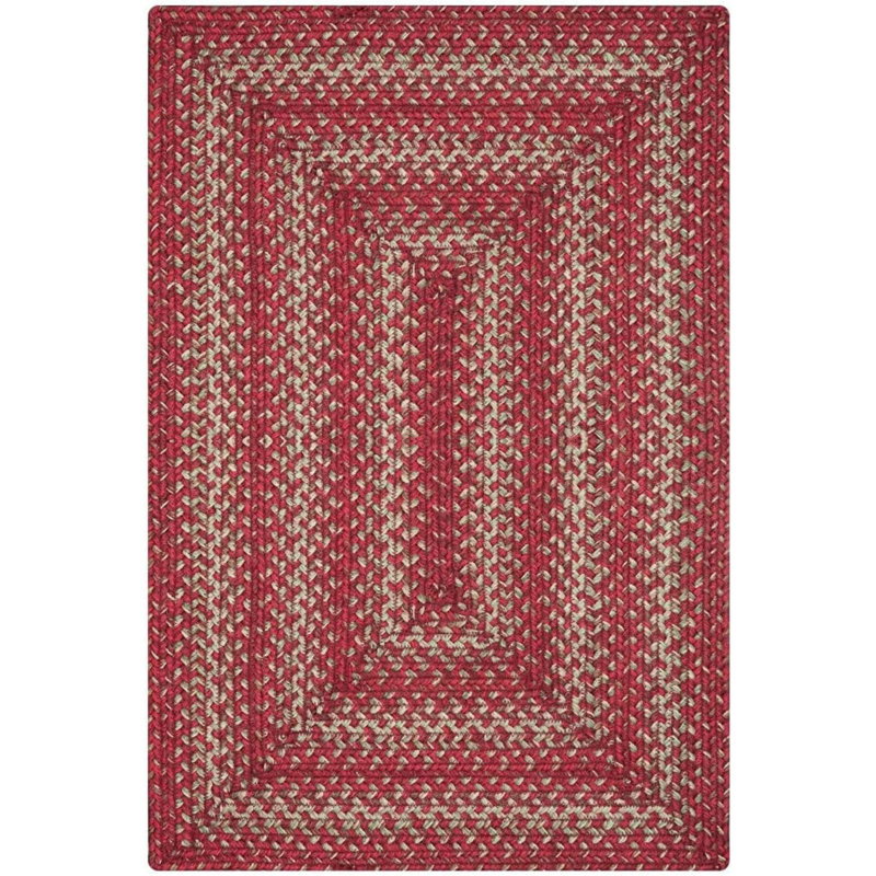 Tapis rouge réversible en jute tressé Corrente, Rectangle 4 pi x 6 pi