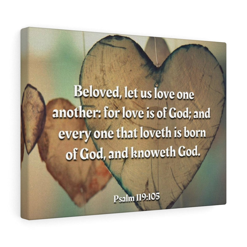«Love One L'autre 1 Jean 4: 7», reproduction de verset de la Bible prêt à accrocher, H 11 po x l 14 po