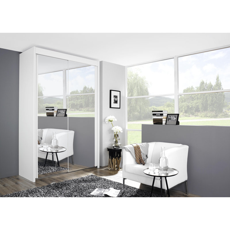 Imperial 2 Door Sliding Wardrobe, Alpine white, 223cm H x 151cm W x 65cm D