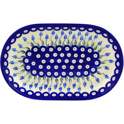 Plateau à motif floral peacock