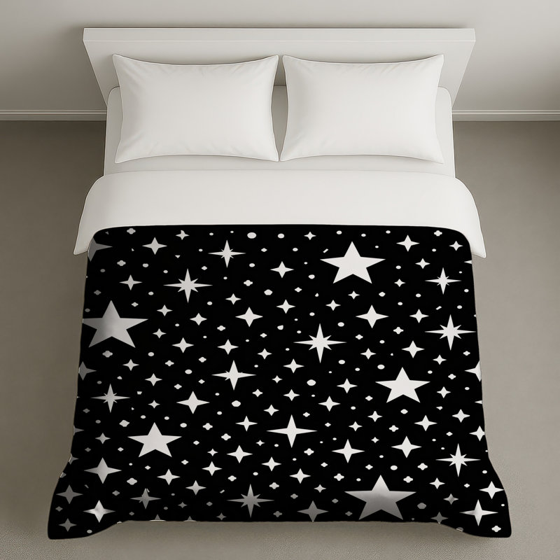 Housses de couette noires et blanches, Très grand lit