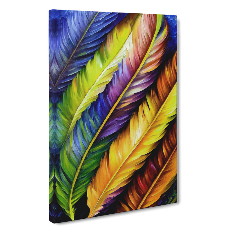 Beautiful Feathers No.1 - Unframed - Wrapped Canvas, 50cm H x 35cm W x 3cm D