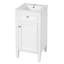 Ensemble de meuble-lavabo sur pied 16 po avec lavabo en céramique, ensemble de meuble-lavabo simple autoportant avec porte à fermeture douce, tablette réglable, style français-126232822