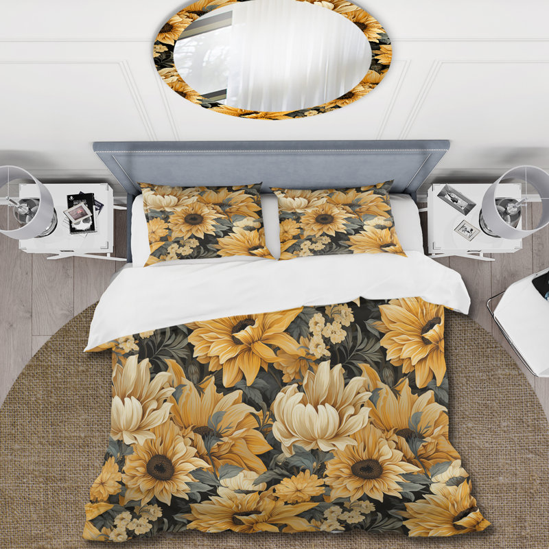 Ensemble de housse de couette Rustic Yellow, Housse de couette pour très grand lit et 2 très