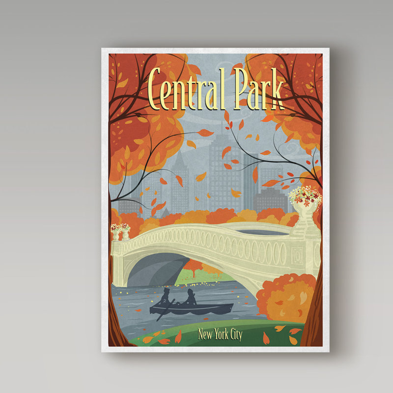 «Central Park» par Croswell, impression sur toile tendue, H 19 po x l 14 po