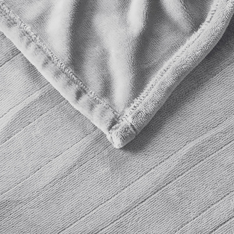 Couverture chauffante moelleuse, Complet, Gris clair