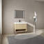 Ensemble de meuble-lavabo 36 po avec lavabo simple en résine, armoire en bois massif multicouche pour un rangement moderne et durable
