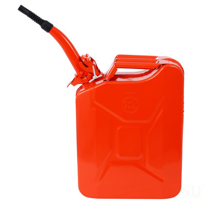 20 Liter (5 Gallon) Jerry Fuel Can With Flexible Spout, Portable Jerry Cans Fuel Tank Steel Fuel Can, Fuels Gasoline Cars, Trucks, Equipment,RED 4Pcs/Set