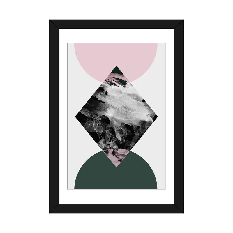«Minimalisme XXI», impression sur toile, H 32 po x l 24 po x P 1 po, Papier d'art encadré noir, Blanc