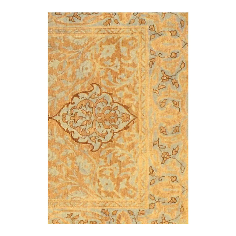 Lunamaria Wool Oriental Area Rug in Brown