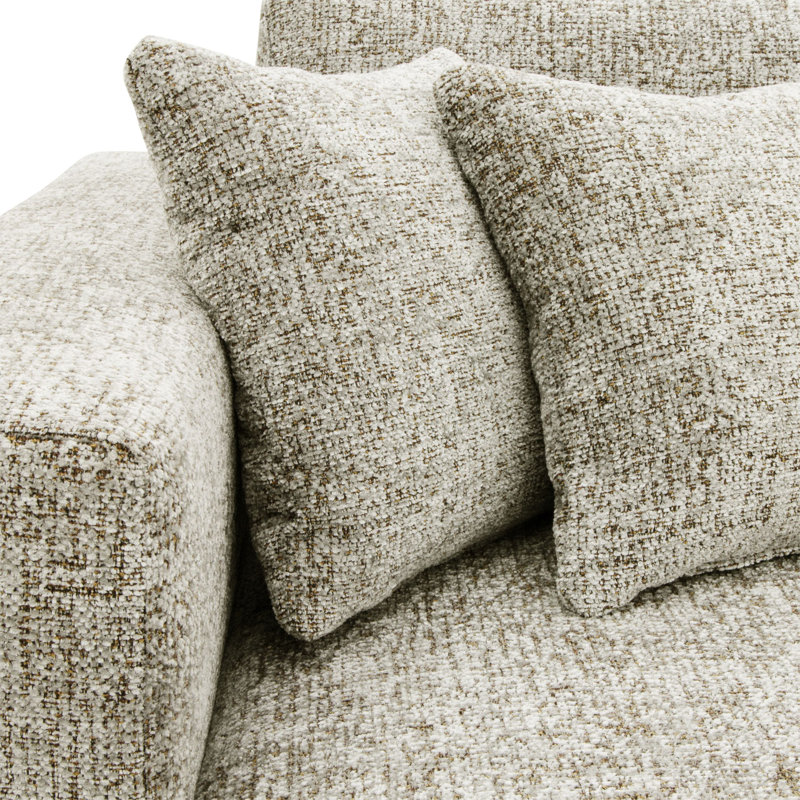 Riviera 4 Seater Corner Sofa, Fabric, 286cm Modern L-Shaped with Metal Legs, Left Hand Facing, Cream