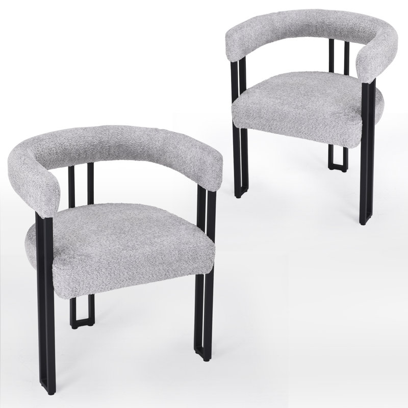 Chaises de salle à manger rembourrées Mahjabi, Gris