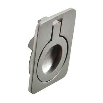 Utopia Alley Kent Cabinet Ring Pull Knob - Decorative Cabinet Drop Pull Knobs for Cabinets and Drawers - Vintage Cabinet Hardware with Hand Finished Brushed Nickel - Metal Drawer Pull Knobs 1.6"