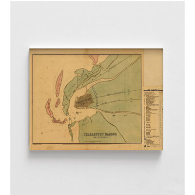 Charleston Harbor and City Defenses 1864, histoire de l’armée américaine, reproduction de carte, ancienne carte de Charleston, impression de carte de la vieille ville, cadeau militaire antique