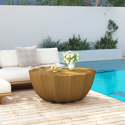 Table basse en ciment imperméable moderne de 35,43 pouces MgO, durable et élégante pour l'intérieur et l'extérieur, idéale pour les terrasses et les salons