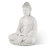 22.75"H MGO White Meditating Buddha Statue