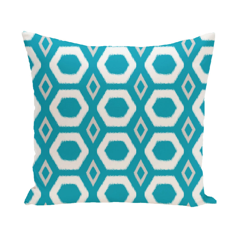 Geometric Reversible Throw Pillow, Caribbean, 20" H x 20" W x 7" D