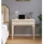 Ensemble de coiffeuse crème blanc avec deux tiroirs et tabouret assorti
