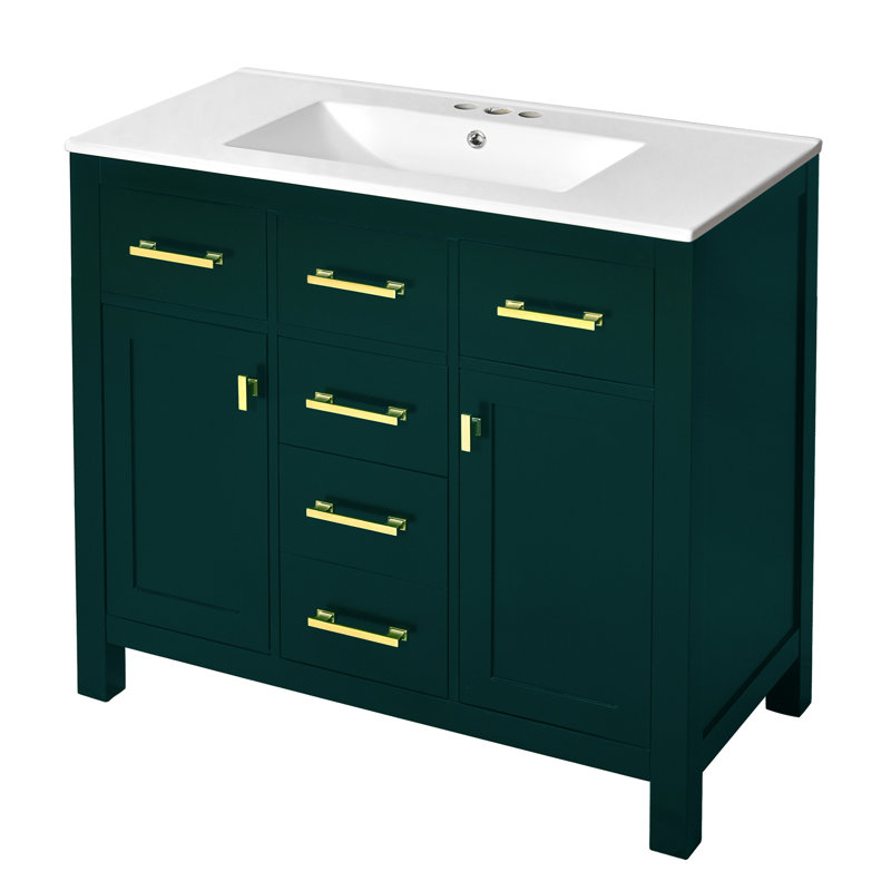 Ensemble de meuble-lavabo simple 36 po, Vert