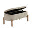 Siège de rangement de style Mid-Century taupe avec pieds en bois massif et support en velours côtelé-246611533