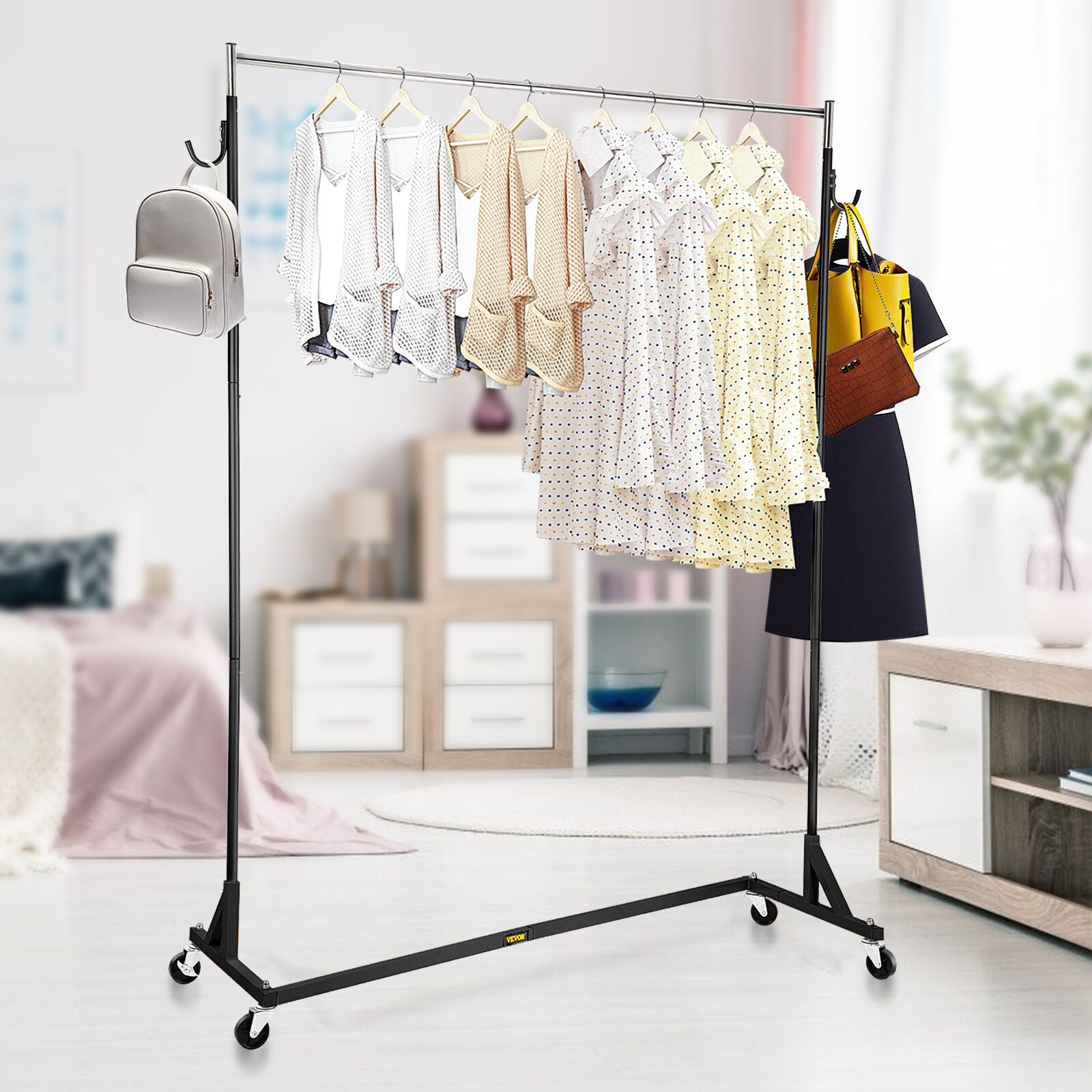 VEVOR Heavy Duty Clothes Rack, Double Hanging Rods Clothing