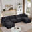 Modular Sectional Sofa, 130.7 Inch U Shaped Couch Set For Living Room, 4-Seater Comfy Cloud Couches With Movable Ottoman, Diy Combination, Chenille-1119784313