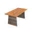 Ensemble repas 6 pièces en bois d'acacia avec chaises en rotin PE et coussins imperméables, gris et teck