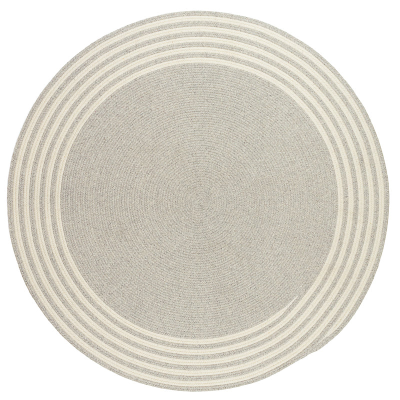 Tapis gris en laine tressé Mccullar, Rond 7 pi
