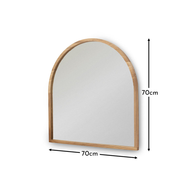 Symari 70x70cm Arch Mirror, Solid Wood, Natural