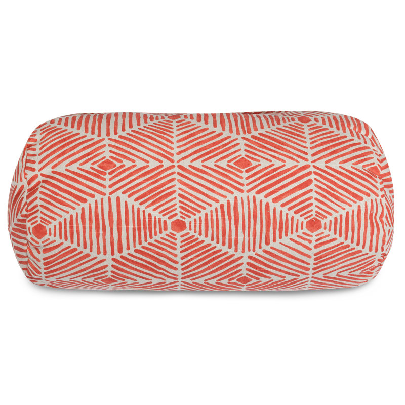 Charlie Geometric Cotton Reversible Throw Pillow, Salmon