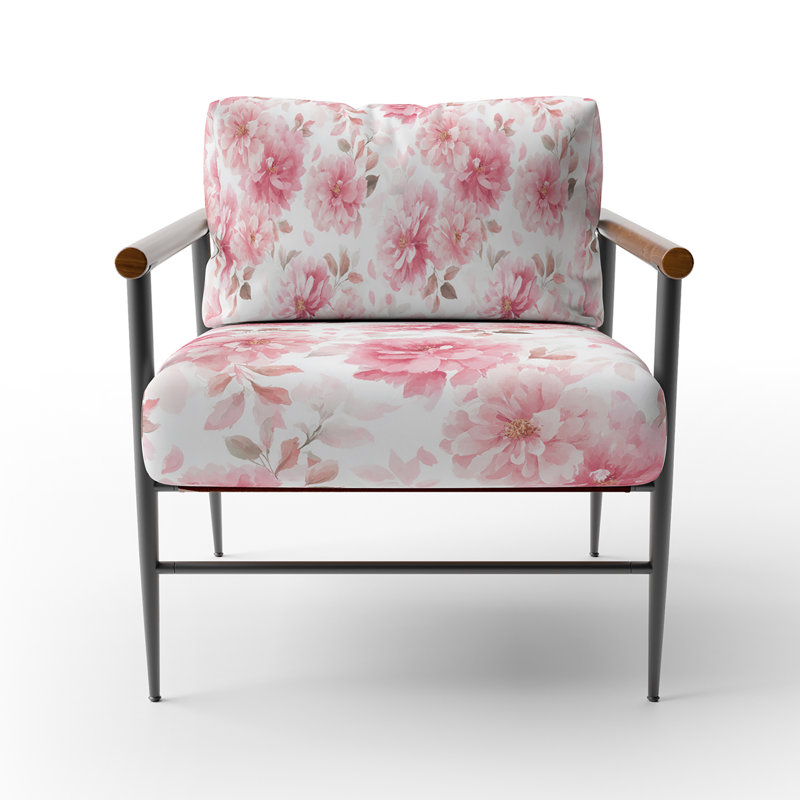 Chaise rembourrée Country Farmhouse, Brown Round Arms
