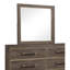 Miroir sans assemblage, 29 po x 2 po x 36 po, placage moderne à motif noyer