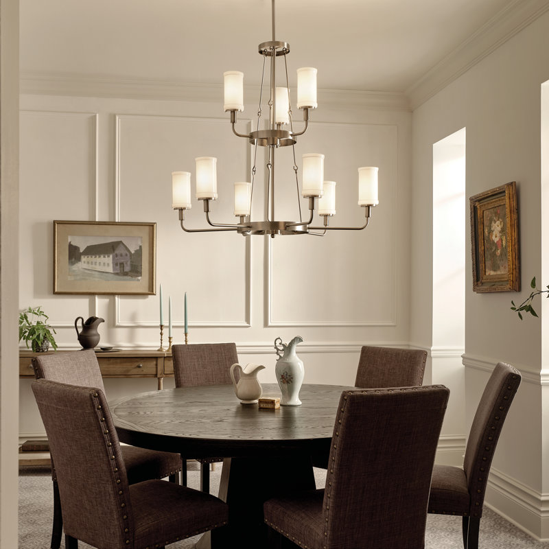 Vetivene 9 - Light Dimmable Classic / Traditional Chandelier, Classic Pewter