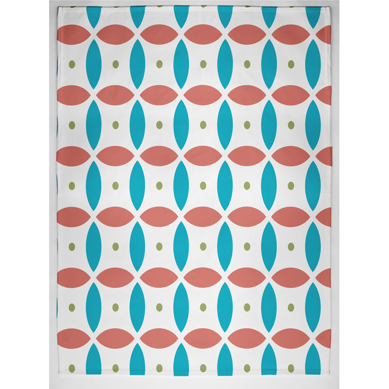 Tova Plain Weave / Muslin Throw Blanket, Orange/Blue