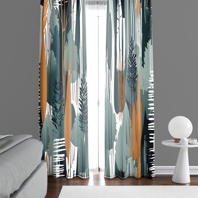 Paire de rideaux semi-transparents en polyester Eirena, L 20 po x L 61 po