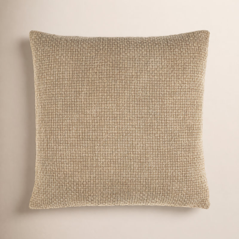 Clovis Cotton Reversible Throw Pillow, Beige, 20" x 20", Pillow Cover Only - No Insert