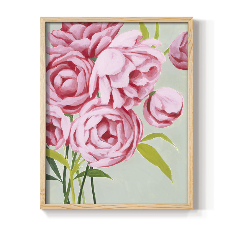 This Year's Peony II, reproduction encadrée - bois massif, H 11 po x l 9 po