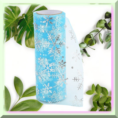 Snowflake Sparkle Tulle Roll 10 Yards