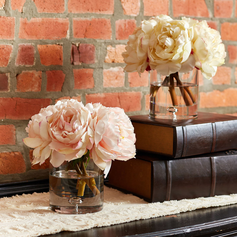 Arrangement floral pivoine dans un vase Blush Real Touch, Rosé
