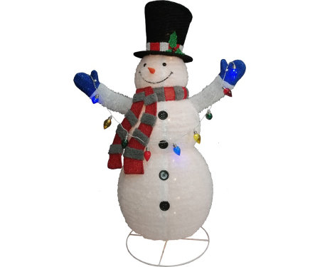 The Holiday Aisle® Citi-talent Fluffy Snowman with String Lights, Multi ...