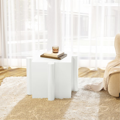 Table d'appoint, table modulaire à bord convexe Mgo - acheter simple ou combiner pour des aménagements personnalisés, intérieur et extérieur, couleur blanche