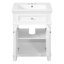 24'' Vintage Elegance Bathroom Cabinet with Soft Closing Doors and Adjustable Shelf, Bathroom Vanity with Ceramic Sink-129669850